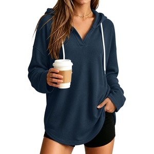 image:imageANRABESS Hoodies for Women Waffle Knit Oversized SweatshirtNavy Blue