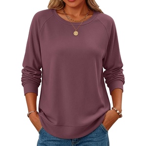 image:imageANRABESS Long Sleeve Shirts for Womens Waffle Knit Tunic TopsMauve