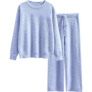image:imageANRABESS Lounge Sets for Women Fuzzy Fleece Pajama SetBlue