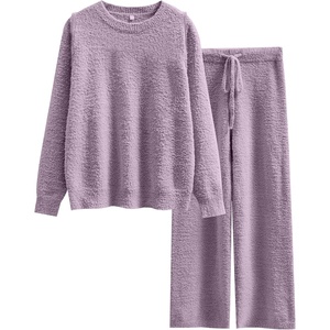 image:imageANRABESS Lounge Sets for Women Fuzzy Fleece Pajama SetPurple