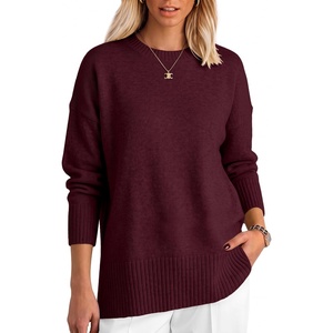 image:imageANRABESS Oversized Sweaters for Women Batwing Fall OutfitsDark Red