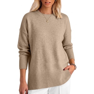 image:imageANRABESS Oversized Sweaters for Women Batwing Fall OutfitsLight Khaki