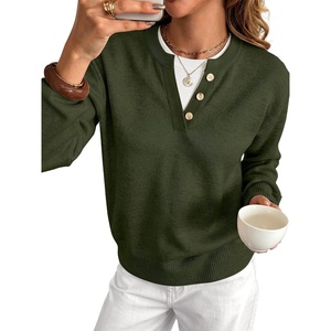 image:imageANRABESS Sweaters for Women 2026 Fall Long Sleeve Lightweight Pullover TopsArmy Green