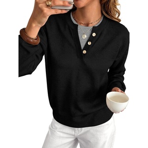image:imageANRABESS Sweaters for Women 2026 Fall Long Sleeve Lightweight Pullover TopsBlack