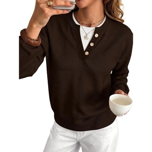 image:imageANRABESS Sweaters for Women 2026 Fall Long Sleeve Lightweight Pullover TopsCoffee
