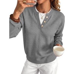 image:imageANRABESS Sweaters for Women 2026 Fall Long Sleeve Lightweight Pullover TopsGrey