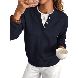 image:imageANRABESS Sweaters for Women 2026 Fall Long Sleeve Lightweight Pullover TopsNavy Blue
