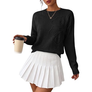 image:imageANRABESS Sweaters for Women Trendy 3D Floral Knit 2026 Fall Fashion OutfitsBlack