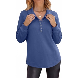 image:imageANRABESS Sweatshirt for Women Long Sleeve Pullover Polo Shirts Fall WinterDeep Blue