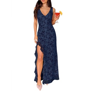 image:imageANRABESS Wedding Guest Dresses for Women Mesh Semi Formal Maxi DressNavy Blue
