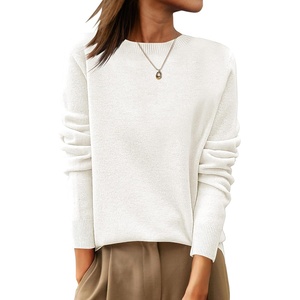 image:imageANRABESS Women 100 Wool Long Sleeve Sweaters Fall Business Casual OutfitsBeige