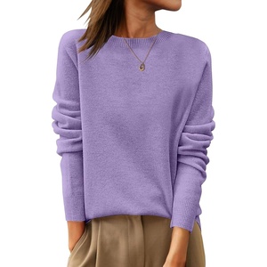 image:imageANRABESS Women 100 Wool Long Sleeve Sweaters Fall Business Casual OutfitsLight Purple