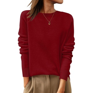 image:imageANRABESS Women 100 Wool Long Sleeve Sweaters Fall Business Casual OutfitsRed