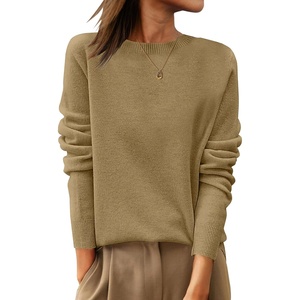 image:imageANRABESS Women 100 Wool Long Sleeve Sweaters Fall Business Casual OutfitsTan