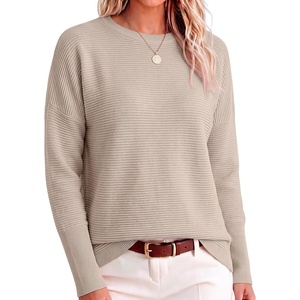 image:imageANRABESS Women Fall Oversized Long Batwing Sleeve Ribbed SweatersAlmond