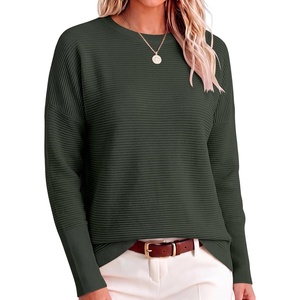 image:imageANRABESS Women Fall Oversized Long Batwing Sleeve Ribbed SweatersArmy Green