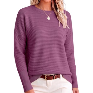 image:imageANRABESS Women Fall Oversized Long Batwing Sleeve Ribbed SweatersDeep Purple