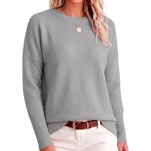 image:imageANRABESS Women Fall Oversized Long Batwing Sleeve Ribbed SweatersGray