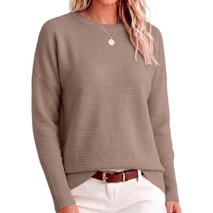 image:imageANRABESS Women Fall Oversized Long Batwing Sleeve Ribbed SweatersKhaki