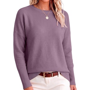 image:imageANRABESS Women Fall Oversized Long Batwing Sleeve Ribbed SweatersLight Purple