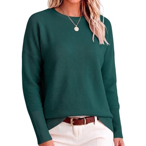 image:imageANRABESS Women Fall Oversized Long Batwing Sleeve Ribbed SweatersOpal Green