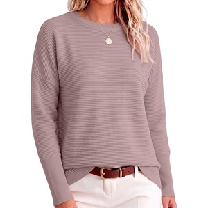 image:imageANRABESS Women Fall Oversized Long Batwing Sleeve Ribbed SweatersPink