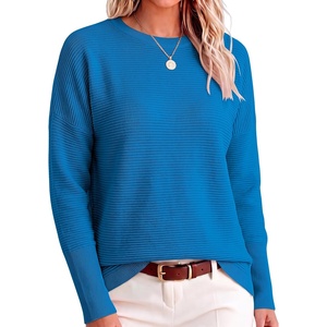image:imageANRABESS Women Fall Oversized Long Batwing Sleeve Ribbed SweatersRoyal Blue