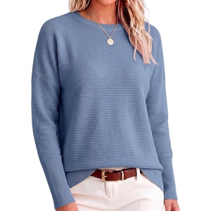 image:imageANRABESS Women Fall Oversized Long Batwing Sleeve Ribbed SweatersSmoky Blue