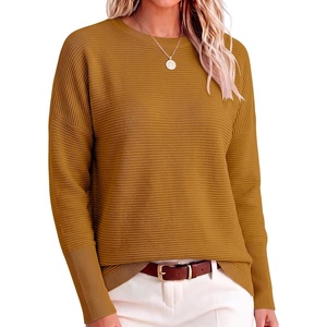 image:imageANRABESS Women Fall Oversized Long Batwing Sleeve Ribbed SweatersYellow