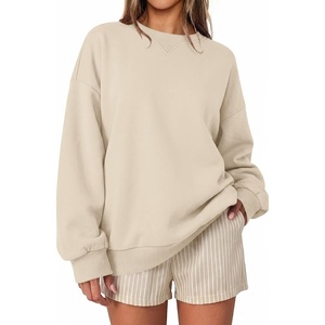 image:imageANRABESS Women Oversized Crew Neck Fleece Fall SweatshirtsApricot