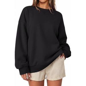 image:imageANRABESS Women Oversized Crew Neck Fleece Fall SweatshirtsBlack