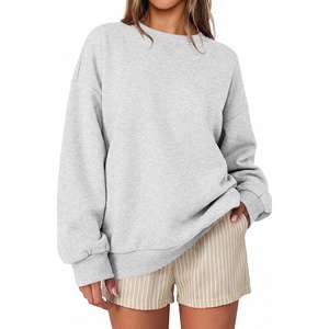 image:imageANRABESS Women Oversized Crew Neck Fleece Fall SweatshirtsGrey