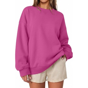 image:imageANRABESS Women Oversized Crew Neck Fleece Fall SweatshirtsHotpink