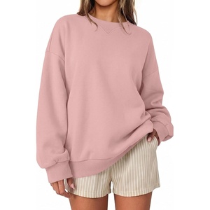 image:imageANRABESS Women Oversized Crew Neck Fleece Fall SweatshirtsLight Pink