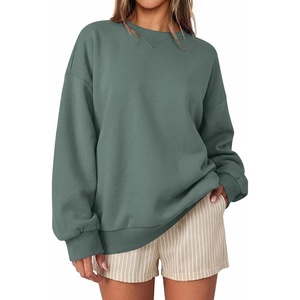 image:imageANRABESS Women Oversized Crew Neck Fleece Fall SweatshirtsLightgreen