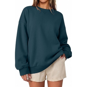 image:imageANRABESS Women Oversized Crew Neck Fleece Fall SweatshirtsNavy