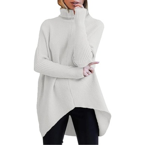 image:imageANRABESS Women Oversized Turtleneck Sweater Batwing Tunic Tops Fall OutfitsGrey