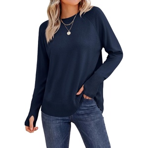 image:imageANRABESS Womens Fall Long Sleeve Lightweight SweatersIndigo