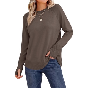 image:imageANRABESS Womens Fall Long Sleeve Lightweight SweatersNutmeg
