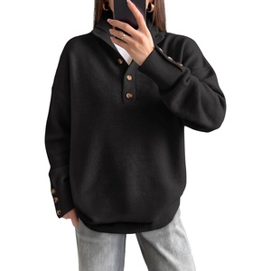 image:imageANRABESS Womens Long Sleeve Striped Turtle Neck Lightweight Fall SweaterBlack