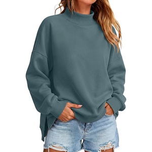 image:imageANRABESS Womens Mock Neck Oversized Sweatshirts Pullover Fall OutfitsGery Blue
