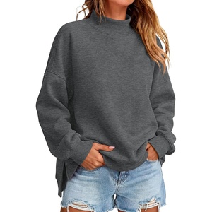 image:imageANRABESS Womens Mock Neck Oversized Sweatshirts Pullover Fall OutfitsGrey