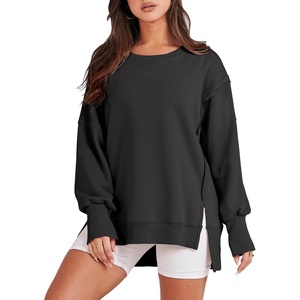 image:imageANRABESS Womens Oversized Crew Neck Sweatshirt Long Sleeve ShirtsBlack