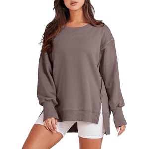 image:imageANRABESS Womens Oversized Crew Neck Sweatshirt Long Sleeve ShirtsBrown