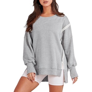 image:imageANRABESS Womens Oversized Crew Neck Sweatshirt Long Sleeve ShirtsGray