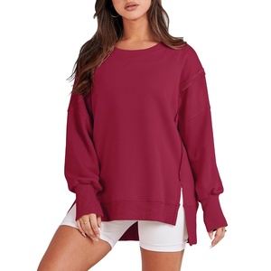 image:imageANRABESS Womens Oversized Crew Neck Sweatshirt Long Sleeve ShirtsRed