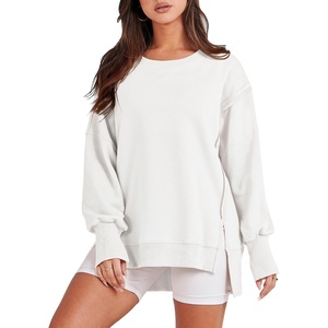 image:imageANRABESS Womens Oversized Crew Neck Sweatshirt Long Sleeve ShirtsWhite