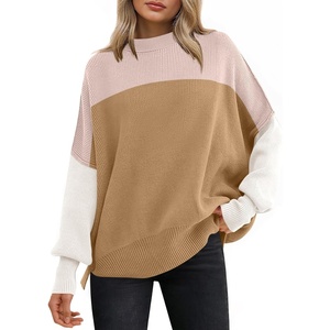 image:imageANRABESS Womens Oversized Knit Sweaters 2026 Fall OutfitsPink Block