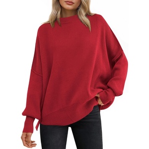 image:imageANRABESS Womens Oversized Knit Sweaters 2026 Fall OutfitsRed