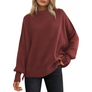 image:imageANRABESS Womens Oversized Knit Sweaters 2026 Fall OutfitsRust